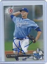 AJ PUCKETT Signed Autographed 2017 Bowman Baseball Card Paper Base Royals COA
