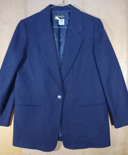 Requirements Blazer Jacket Womens 14 WOOL Pure new wool single button R121