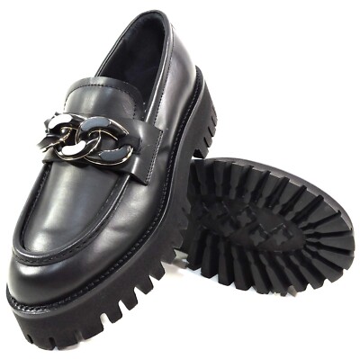 CASADEI   WOMEN'S BLACK SOFT LEATHER COMFORT FASHION LOAFERS