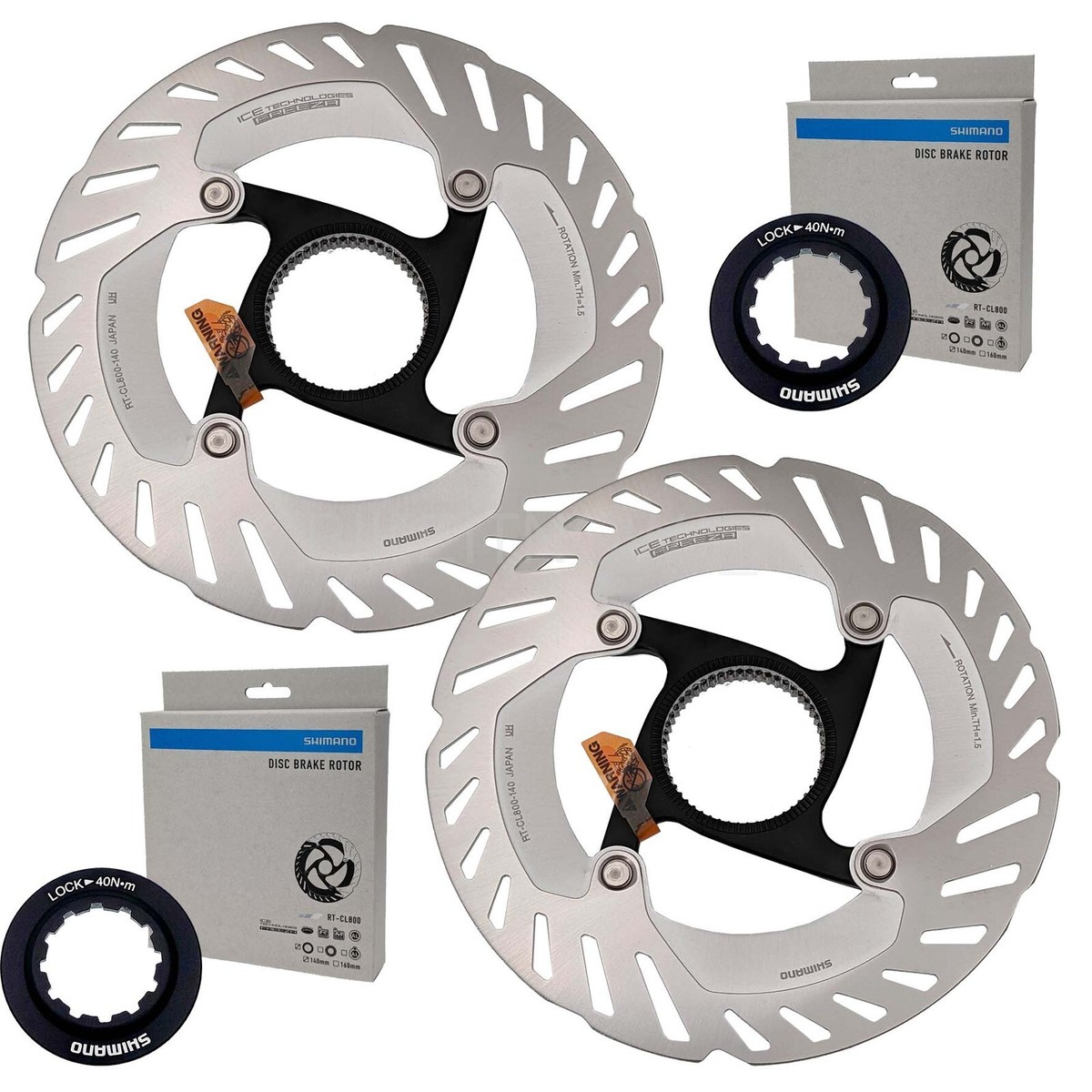 2x Shimano Ultegra GRX RT-CL800 Center Lock Bike Disc Rotor 140mm