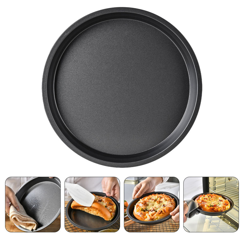 Carbon Steel Baking Pan Nonstick Round Pizza Pan Microwave Oven Baking Tray Pie eBay
