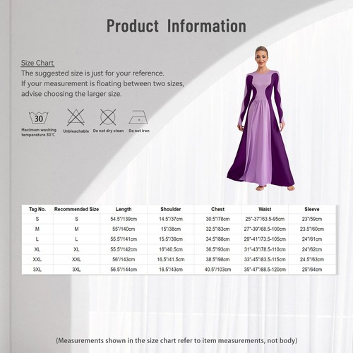 Damen Ballettkleid Liturgisch Kleid Chor Kleider Rundhals Tanzkleid Tanz Latein - Picture 17 of 56
