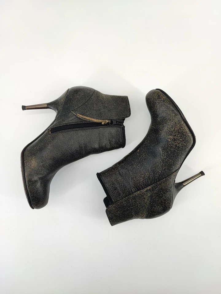 Botines Diesel para mujer Firetip desgastados marrón tacón de aguja talla 6,5 EE. UU. Foto 4 de 4