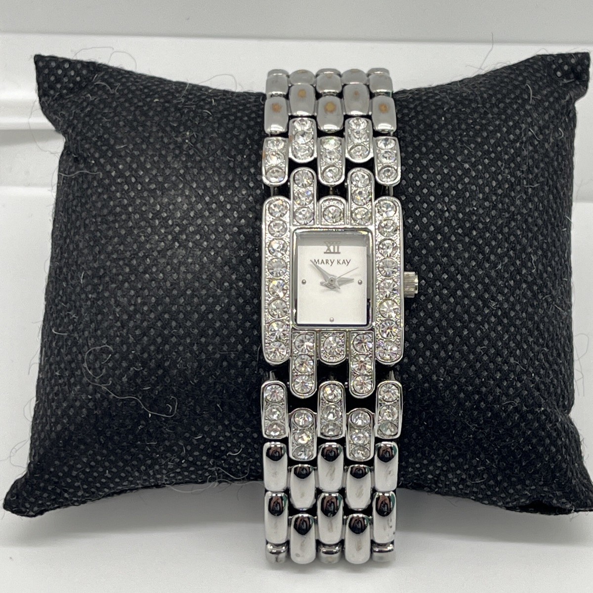 Mary Kay Silvertone Rhinestone Watch | eBay display picture 1