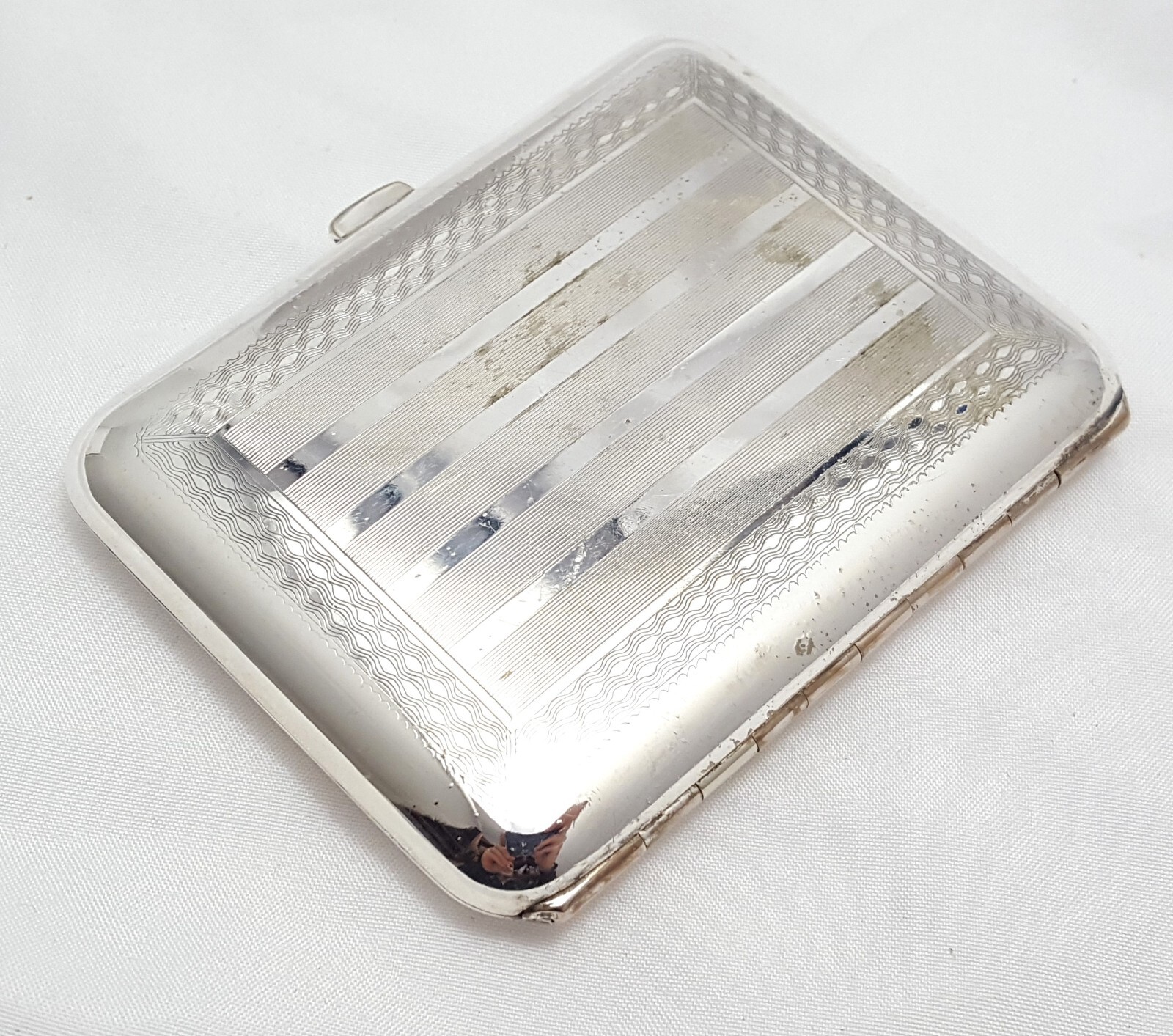 Vintage Silver Plate EAM USA Made Cigarette & Card Holder Box No Monogram