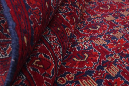 Afghan Mauri Teppich 200x300 Handgeknüpft Rot Geometrisch Orient Kurzflor k - Picture 7 of 8
