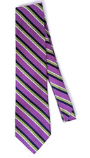 Brooks Brothers Makers silk tie purple navy green striped repp bold classic
