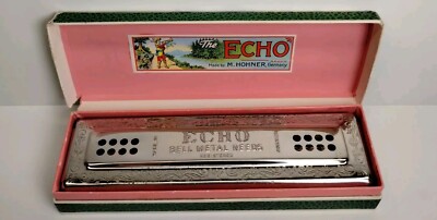 The Echo Harp Harmonica M Hohner Double Sided Key C/G Made In