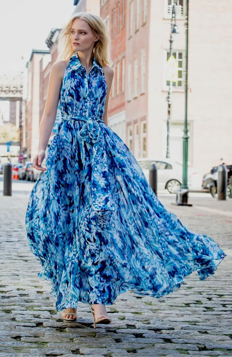 Oscar De La Renta landscape-print Chiffon Gown - Farfetch