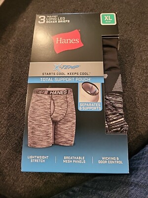 Hanes Men's Long Leg Ultimate Comfort Total Support Pouch Boxer Briefs 