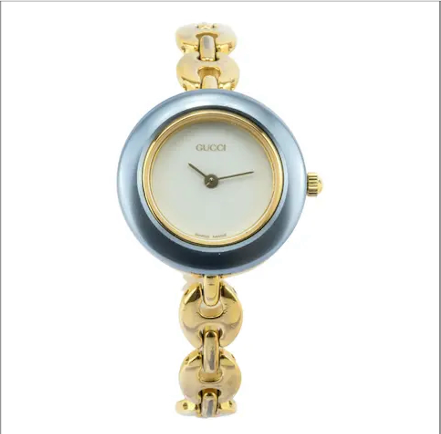 Vintage Gucci Gold Women's Watch with Changeable Bezel-image