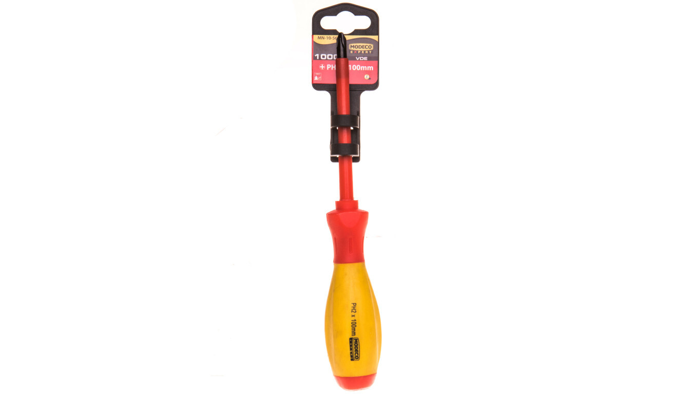 Insulated Phillips screwdriver PH2x100mm up to 1000V [EXPERT] MN-10-563 /T2UK