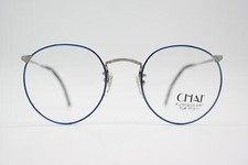 Vintage Glasses Chai No 8 FT 82 Blue Silver Oval Eyeglass Frame