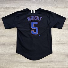 David Wright Jersey New York Mets Adidas Youth Black MLB Button Front Medium