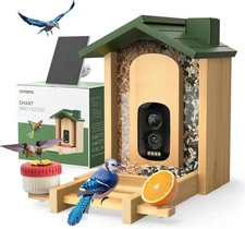 Bird Feeder with Solar Camera AI Identify Birds Species 2.5K HD Auto Capture
