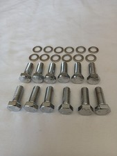 Sb Bb Chevy Intake Manifold Bolt Kit 12pc 1 Hex Head Sbc Bbc Chrome