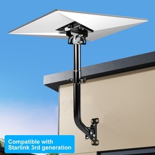 Starlink Mount Gen 3 Wall/Roof Mounting Kit 180 Adjustable Metal Bracket Black