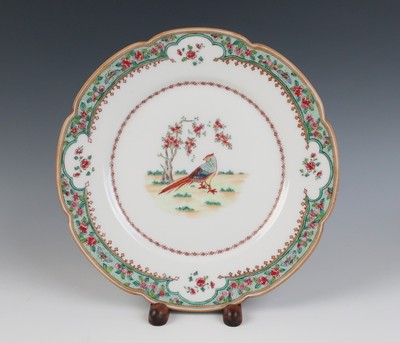 19th C. Paris Porcelain Famille Rose Chinese Style Plate Antique French #8