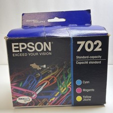 Epson 702 Cyan Magenta Yellow Standard Capacity Ink Cartridges 5/2027 SEALED