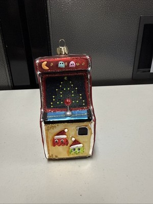 New Others Pac-Man Video Game Machine 5  Blown Glass Christmas Tree Ornament
