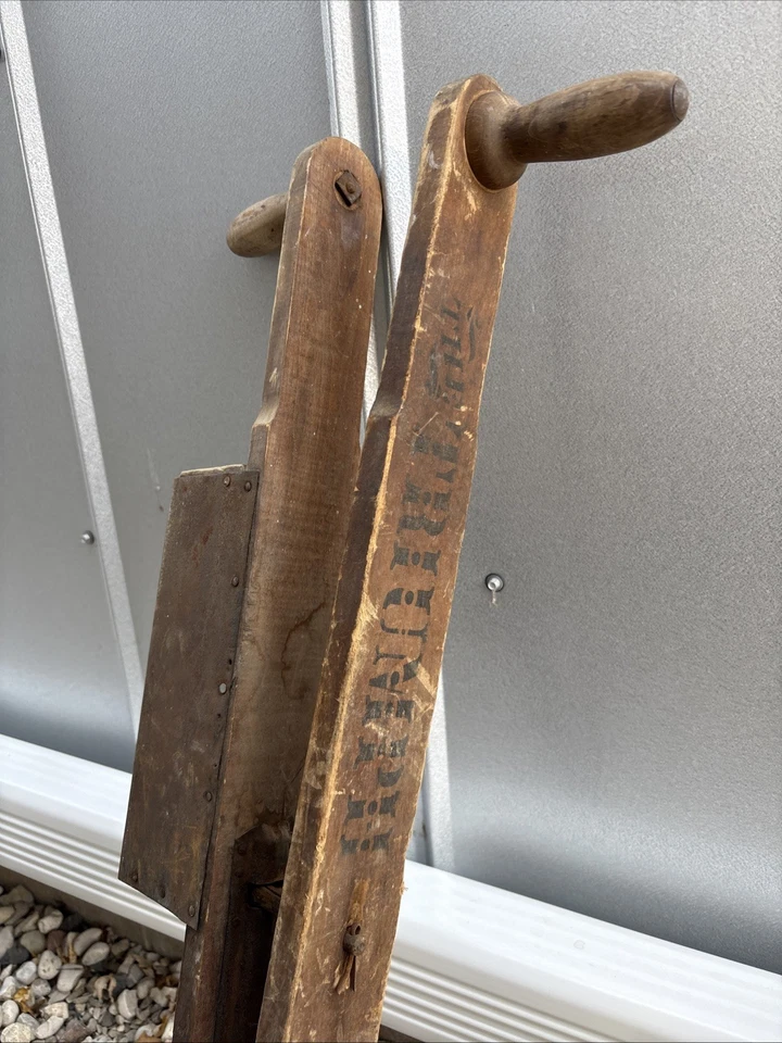 Antique Triumph Wood Corn Seed Planter Seeder Farm Tool Herschel Peoria Illinois - Image 2 of 4