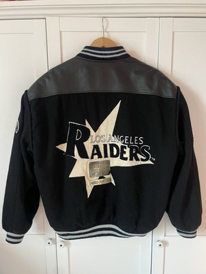 Vintage Raiders Campri Teamline NFL Bomberjacket 90s Gr. L Black White