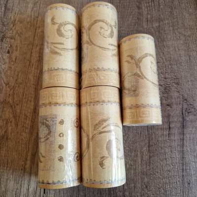 Tapetenbordüre Wandbordüre Creme Muster 5 Rollen neu Tapete Erismann 