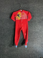 Vintage 70s Superman Sears Footed Pajamas 4T Red Flame Resistant Retro Kids