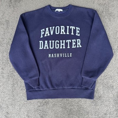 Favorite Daughter Nashville Graphic Crewneck Sweatshirt Navy Blue XS