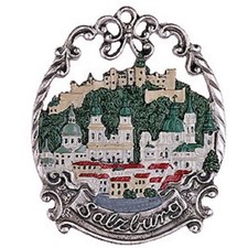 Salzburg Austria Skyline German Pewter Christmas Ornament Decoration Germany