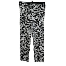 Krazy Larry Women's Size 4 Black & White Links Pull On Ankle Pants USA Made Pant