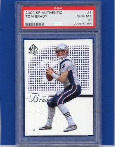 New Listing2002 SP Authentic Tom Brady # 1, New England Patriots, PSA 10