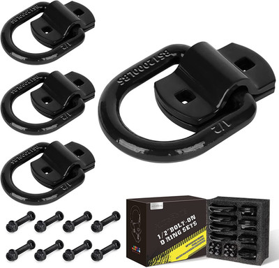 1/2'' Heavy Duty Bolt-On Forged D Ring, 12000Lbs Break Strength Tie down Anchors