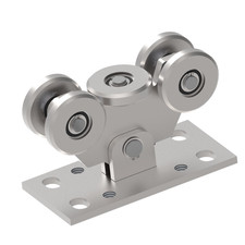 Sellon24 Chariot De Coulissement 5 Rouleaux Acier Galvanisé 80x80mm
