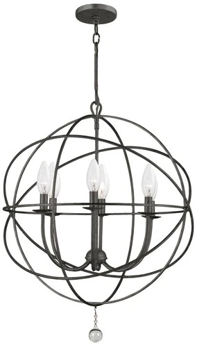 Crystorama Solaris 22 1/2" English Bronze 6-Light Sphere Chandelier - Picture 2 of 9