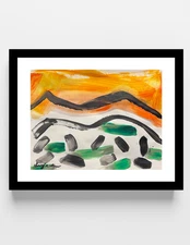 GUAJARDO Original Neo Expressionism Mountain View 12X9 Paper Signed Art