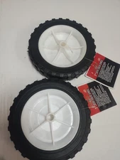 2pc Pair: 7" SEMI SOLID HARD RUBBER REPLACEMENT TIRE WHEEL MOWER,CART, Flat-Free