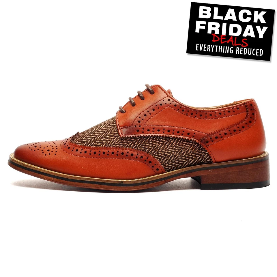 Goor Rossington 4 Eye Brogue Gibson Junior Boys Shoes Tan