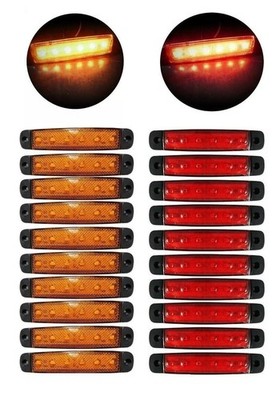 20 X 6 LED 12V 12 VOLT 2 Color TRUCK SIDE LIGHT FOOTPRINT SIGNAL