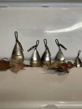 Early WTJ Lowe Star Bait No. 1470 Brass Box Swivel 5 Lures 3 Different Sizes
