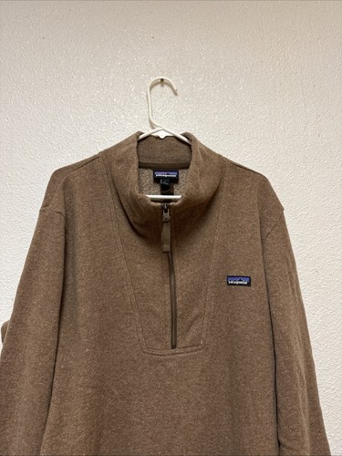 Patagonia Men’s Brown Pullover Woolie Fleece 1/2 Zip Wool Blend Sz L - Picture 5 of 7