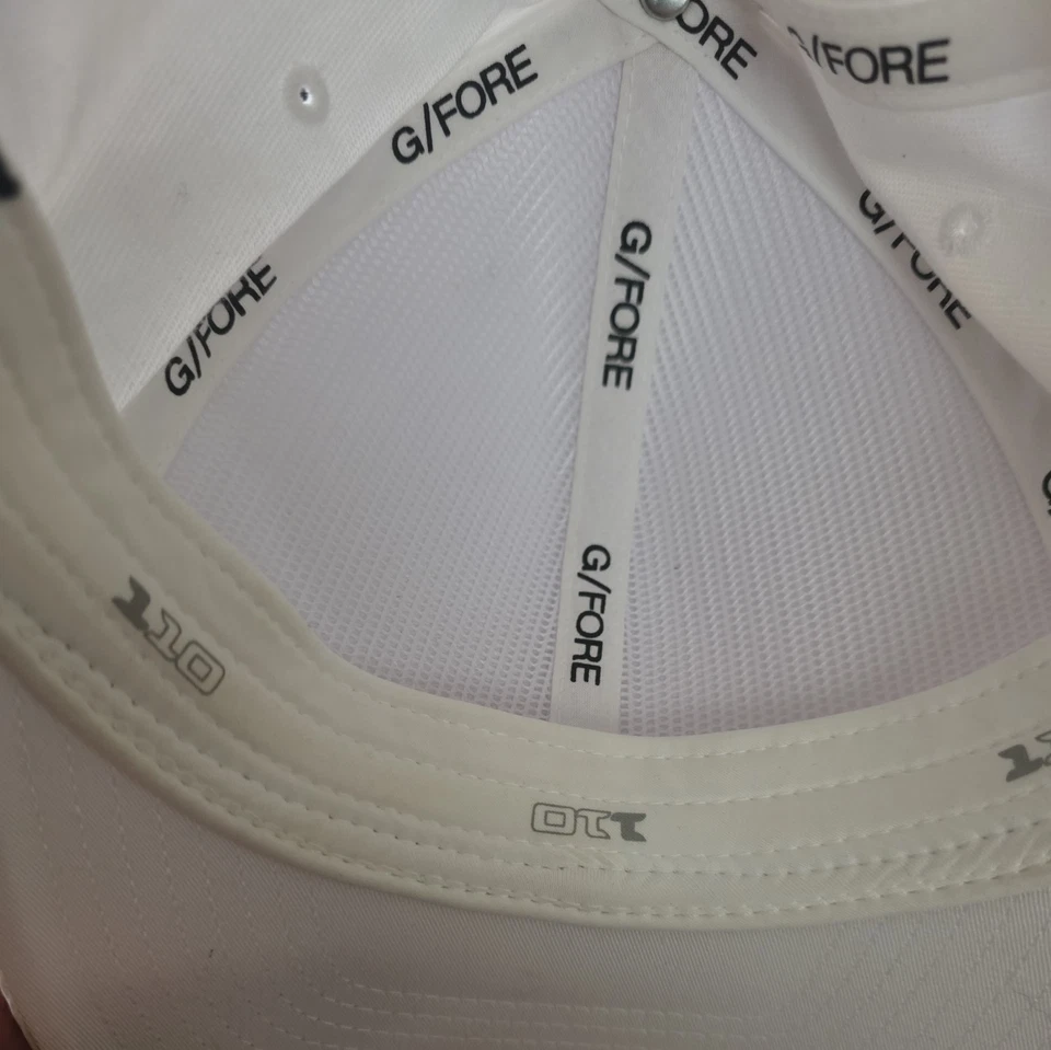G/Fore Sombrero Gorra A Presión Trasera TODO Blanco Golf Atlético Nylon Para Hombres SOMBRERO DELANTERO Foto 4 de 4