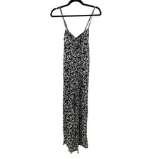 Billabong Black Floral Cream Keyhole Wide Leg Jumpsuit Size Small