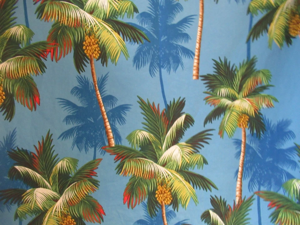 Trendex  Blue Hawaiian Tropical TREES  Cotton Fabric Paradise    35" X43"  NEW - Image 4 of 4