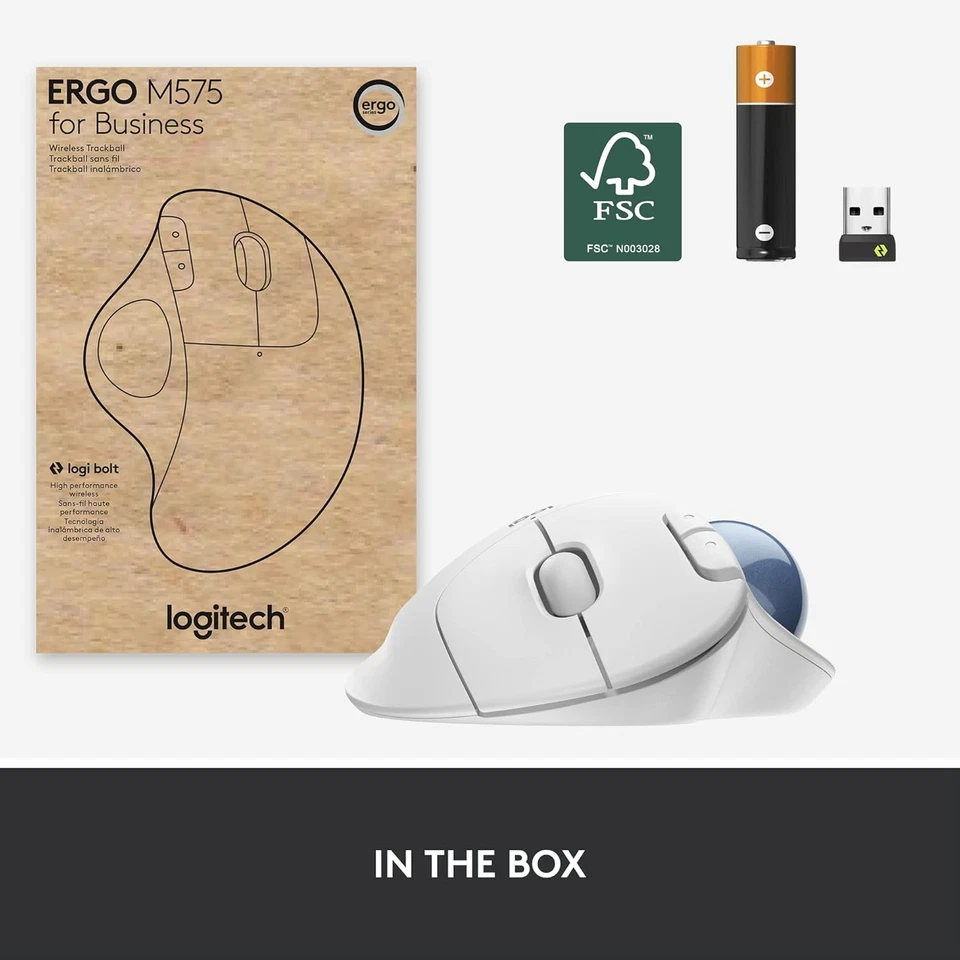 Logitech ERGO M575 Wireless Trackball Mouse for Business - Ergonomic Design, Sec - Image 4 of 4