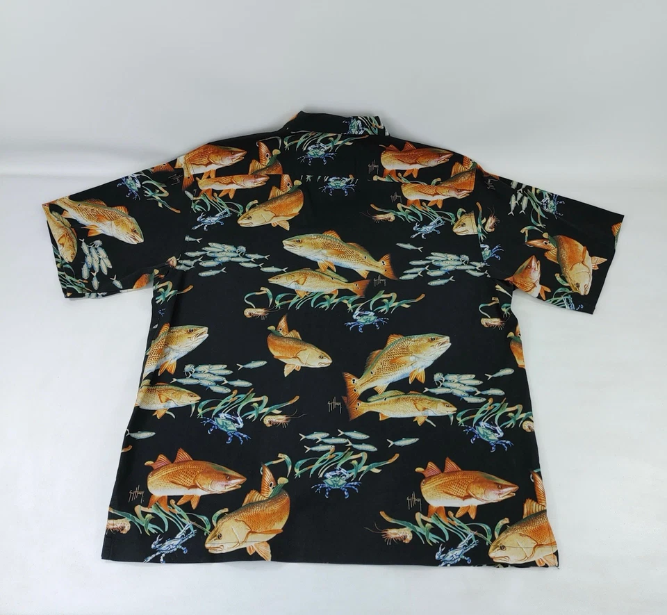 Рубашка с коротким рукавом мужская BOY HARVEY Aftco BlueWater размер XL черная с тропическими рыбками - Изображение 2 из 4
