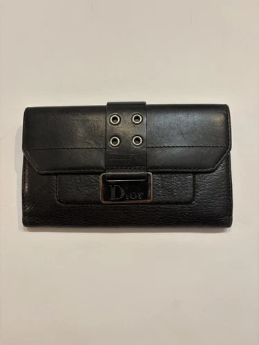 Authentique portefeuille noir Christian Dior vintage