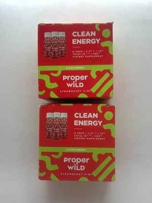 Proper Wild Strawberry Clean Energy Shots 2.5z (2x6-Pack) BB 5/2027, FREE SHIP!