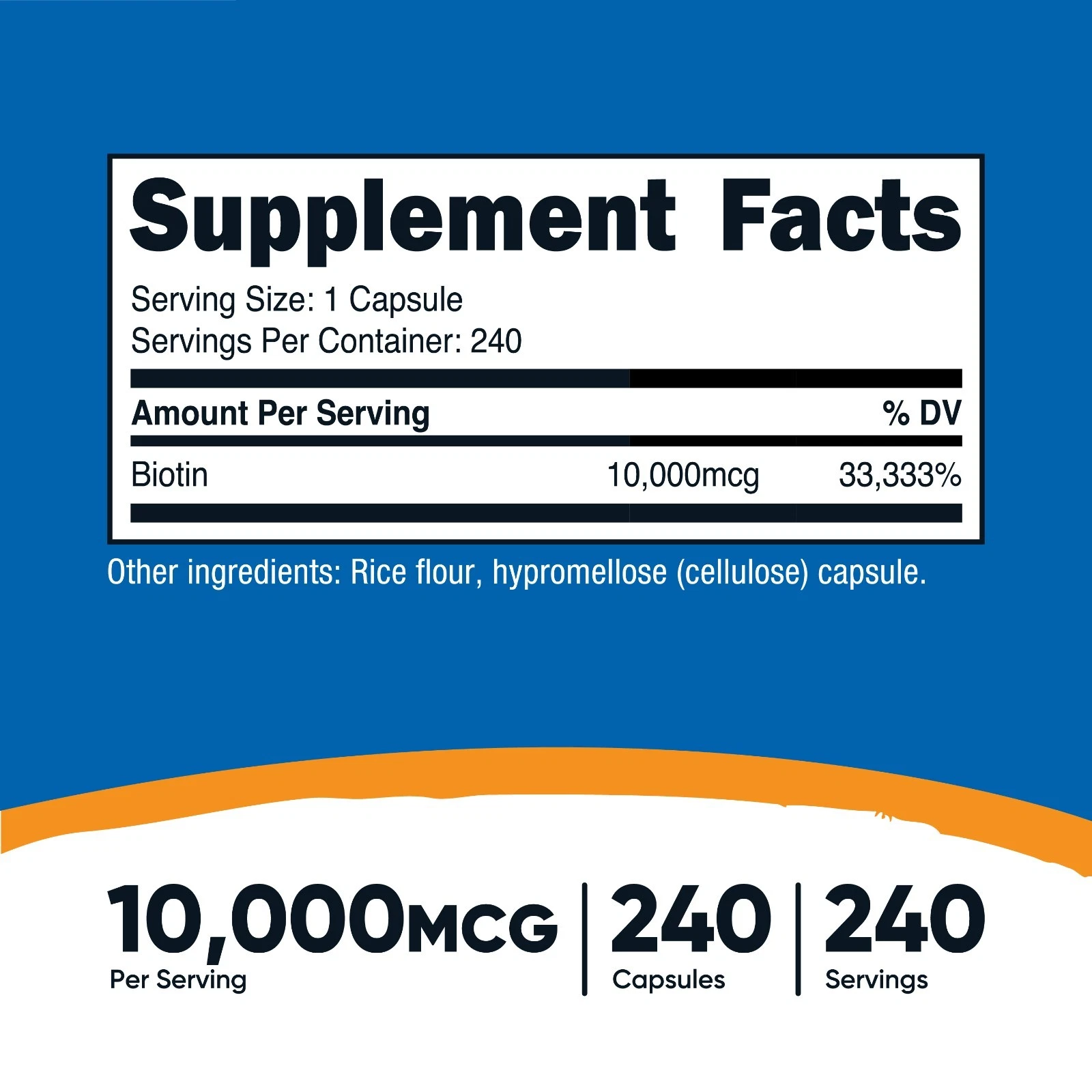  Biotin Supplement Facts