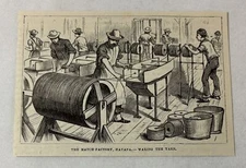 1878 magazine engraving ~ MATCH FACTORY, Havana ~ Cuba
